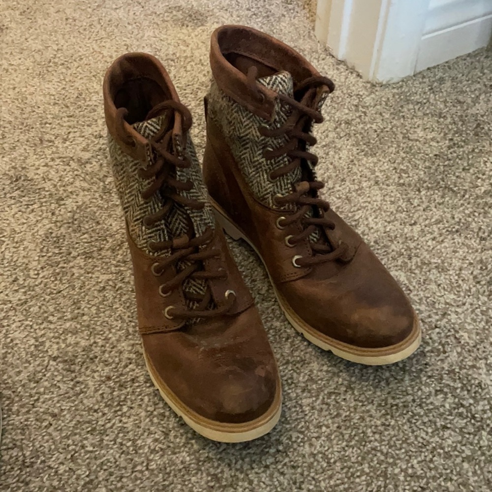 Harris Tweed Timberland Leather Boots 7.5